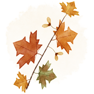 Watercolor painting for the season True Autumn